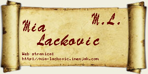 Mia Lacković vizit kartica